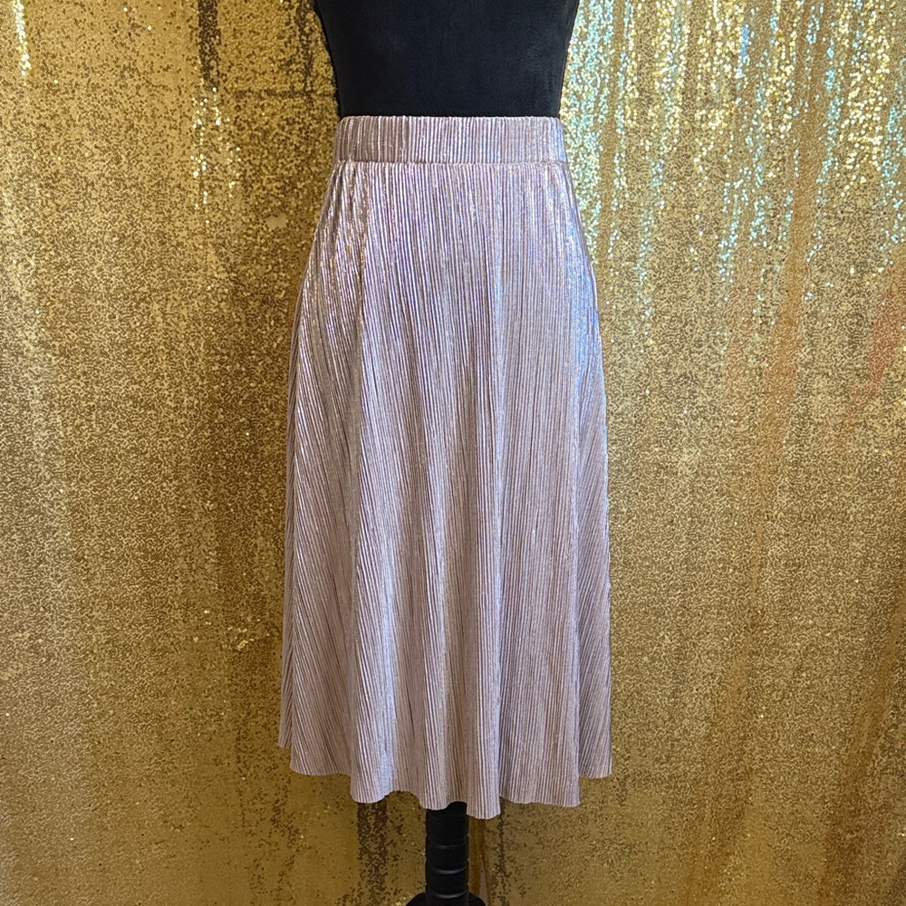 Free People metallic Cream Midi Skirt
